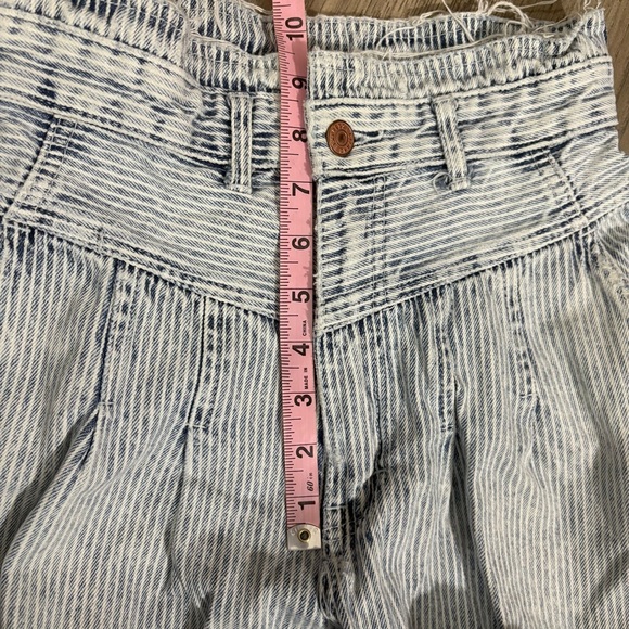 Vtg 80s Gitano Express High Waited Pinstripe Pleated Tapered Crop Jeans Sz 9/10 - Picture 8 of 11